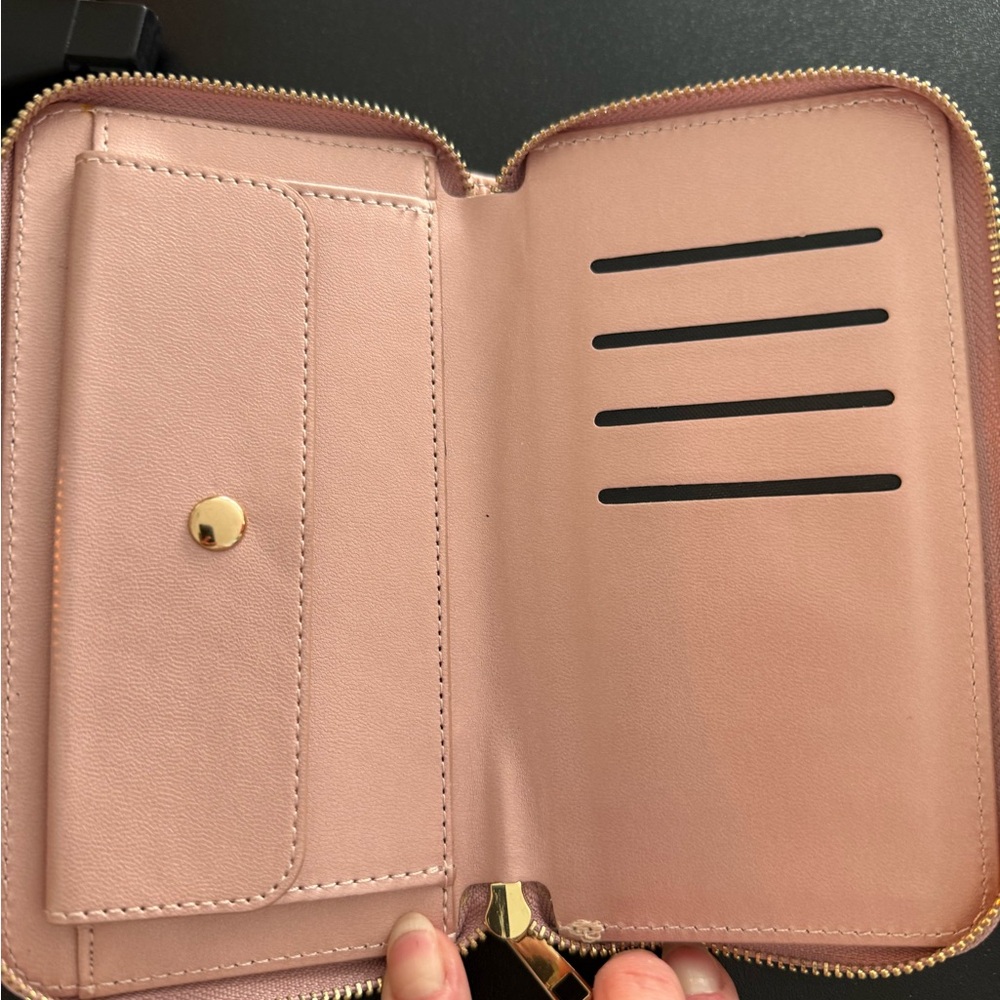 Blush Pink Zip Around Wallet